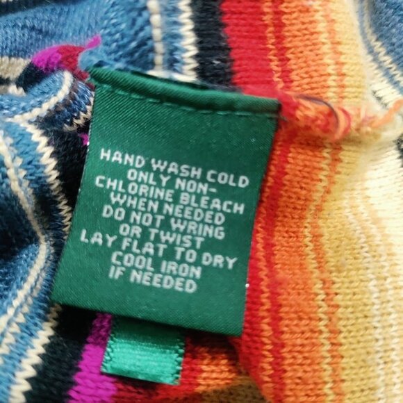 Ralph Lauren Womens Petite Small Striped Linen Cotton Tunic Sweater Dress Multi - Picture 6 of 11